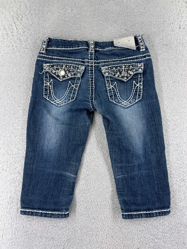 Pantalones Cortos Miss Chic Mujer 1 Azul Denim Mezcla de Algodón Adornado Bling 23x14 Foto 2 de 4