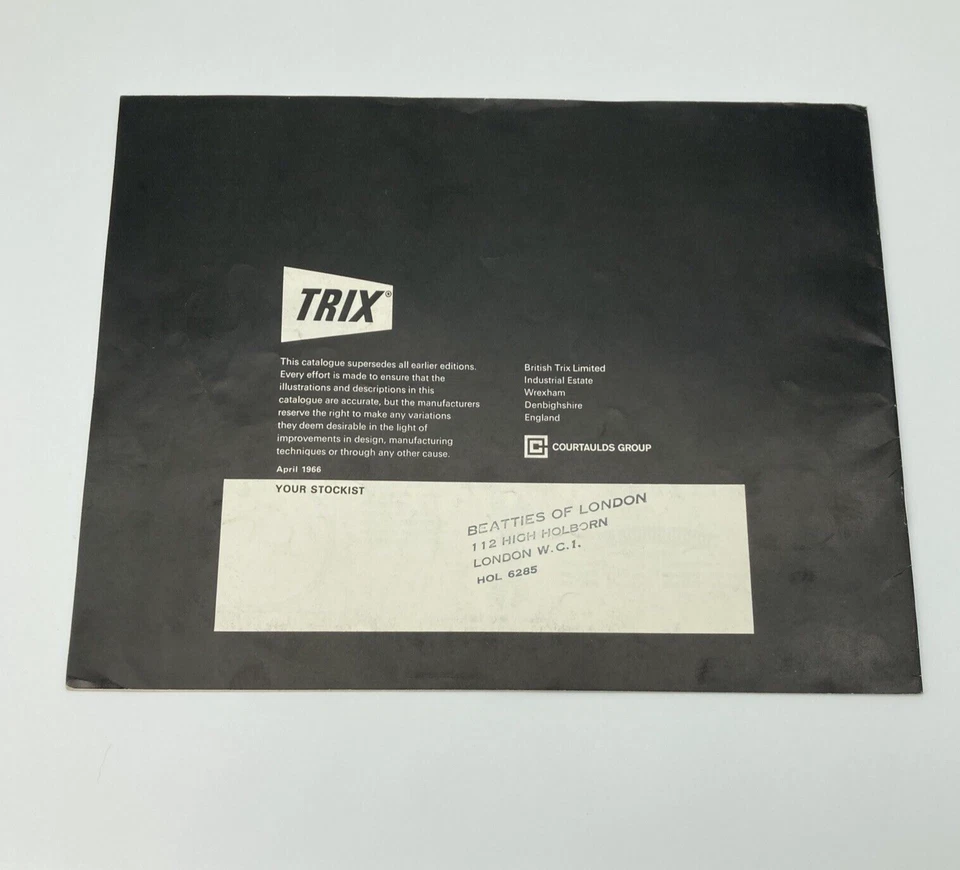 Catálogo Tren Modelo Eléctrico Trix Abril 1966 Londres Foto 2 de 4