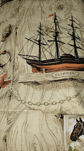 Fishing/Horses/Ships/Deer Etc Fabric Remnant Piece 2.5 Yards Long X 32" Wide - Picture 4 of 9