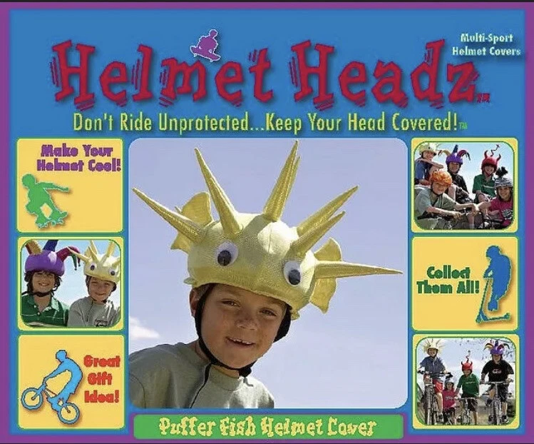 Casco Headz Niños Bicicleta Ciclista Amarillo Puffer Blowfish Suave Punta CUBIERTA ⭐️LEER Foto 2 de 4