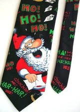 Hallmark Men's Poly Novelty Neck Tie Black Multi 3 7/8" x 58"
