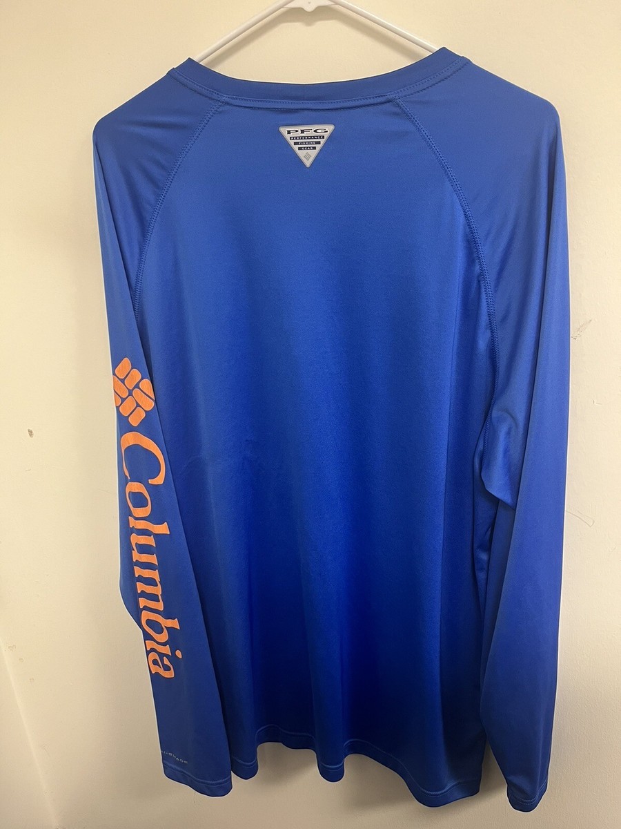 Columbia PFG Shirt Mens 3XL Tall Light Blue Omni