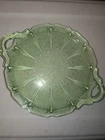 Jeanette Cherry Blossom Green Cake Plate Serving Tray Platter 10.5"