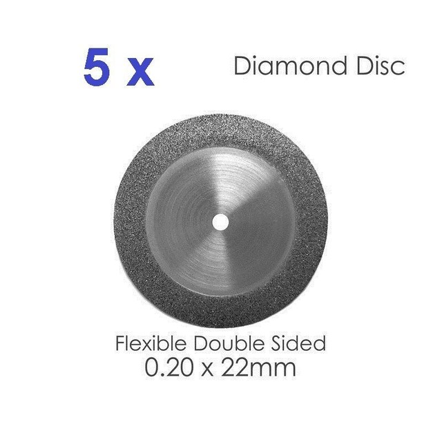 Diamond Disc For Dental Lab Double Sided Disk x 5 0.20 x 22mm (2) eBay