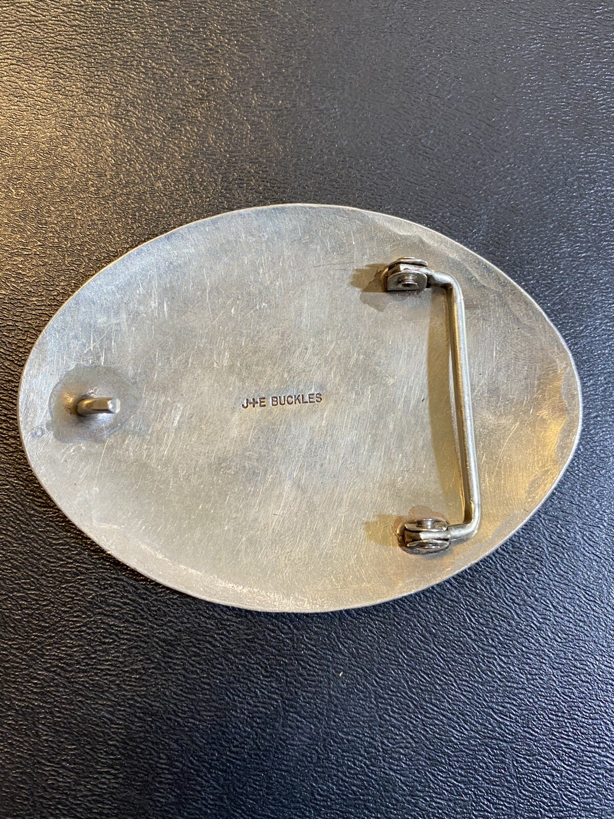 Vintage J&E Trophy belt buckle Barstow Gun Club 1989 Memorial Shoot