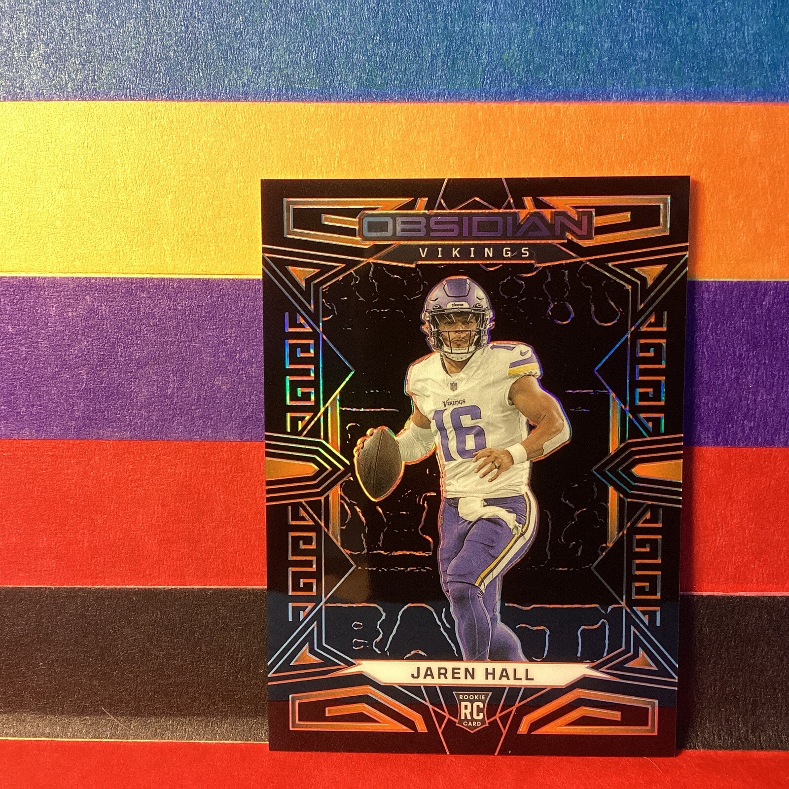 2023 Panini Obsidian Jaren Hall #165 Orange Etching Rookie/49 Vikings