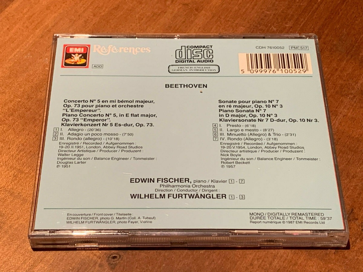 Beethoven Piano Concerto No.5 FURTWANGLER EDWIN FISCHER EMI