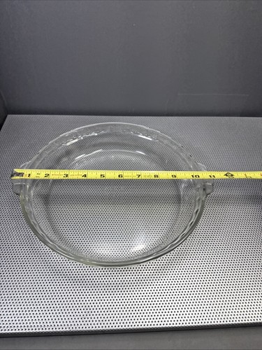 Vintage 1970's Pyrex Clear Glass Pie Dish #229 w/ Fluted Edge and Handles 9.5" - Bild 6 von 8