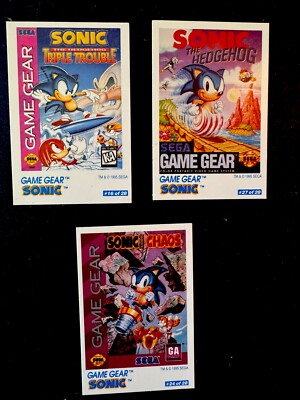 3ct Sonic the Hedgehog Sega Game Gear Genesis 3 Tip Card Lot Chaos 3 & Knuckles