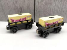 Yoplait Yumsters Tanker, cargo Cars - Thomas Friends Wooden Railway 2001