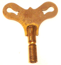 Antique Waterbury Brass & Steel Parlor/Kitchen Clock Winding Key Signed Original