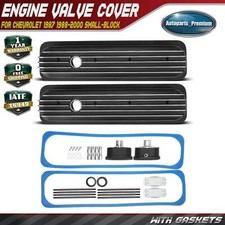 2pcs Engine Valve Cover With Gaskets For Chevrolet Small-block 1987-2000 V8 Sbc
