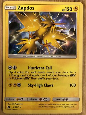 Pokemon TCG : Zapdos 24/68 Holo Hidden Fates NM
