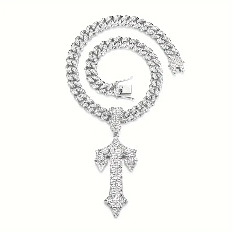 Trapstar T Chain Miami Chain Silver Chain Iced Out Hip Hop eBay