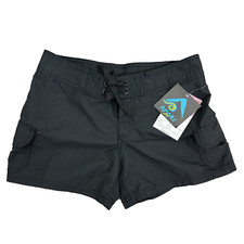 NEW KANU Women's Breeze Size 6 Black Board Shorts 8100 Drawstring