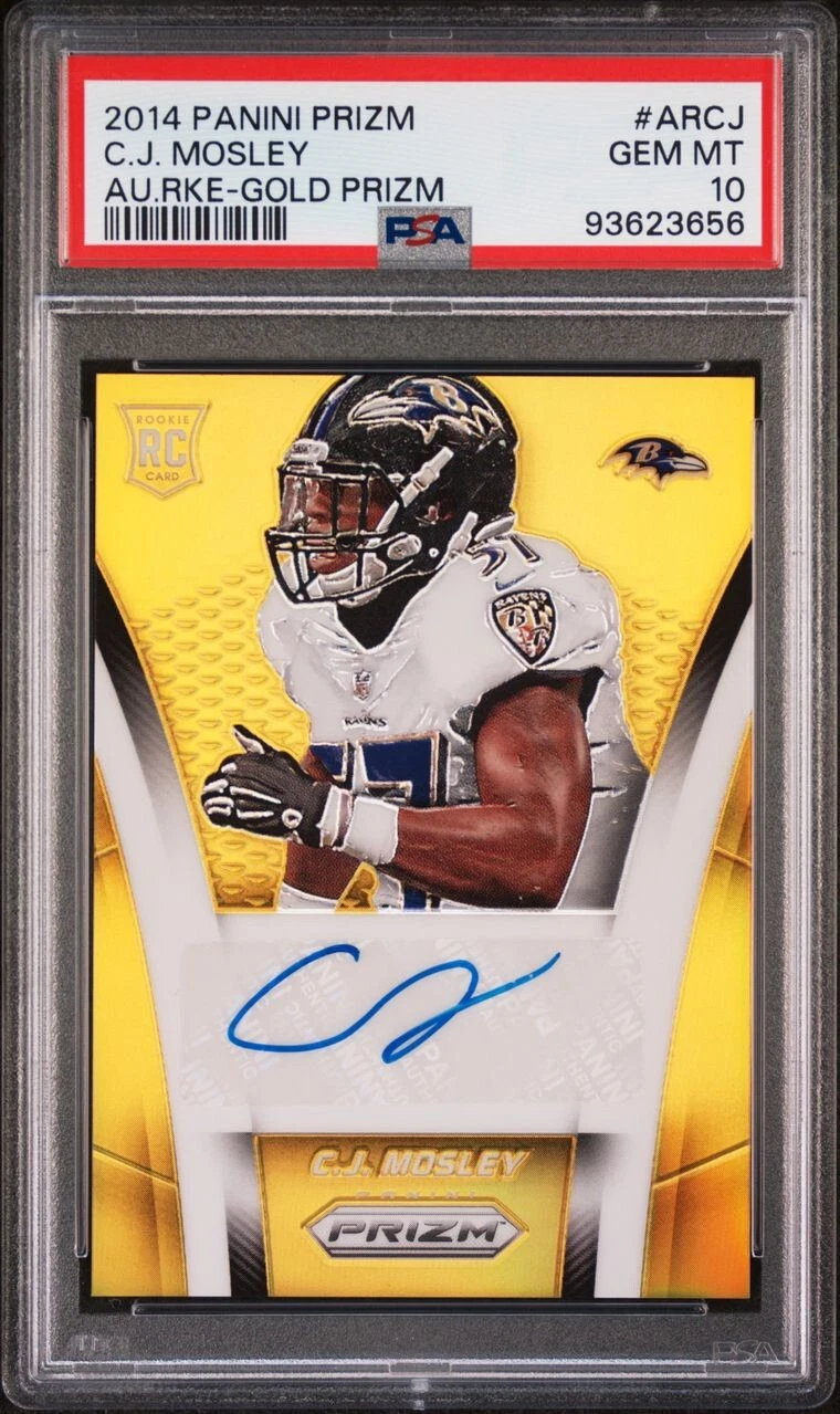 CJ Mosley Panini Prizm Autograph Rookies #ARCJ Gold