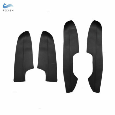 4Pcs For 14-18 Nissan X-Trail Rogue All Black Door Panel Armrest Leather Cover