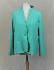 Together Green Single Button Collarless Blazer Size 22 Uk Cr017 Ii 22