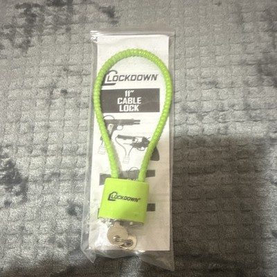 Lockdown 11in Steel Security Cable Gun Lock Green, 2 Keys, Model 399390000