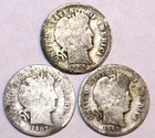 (3) Barber Silver Dimes - 1905S(Good) 1907(Good) 1908D(Good) - #0278ED