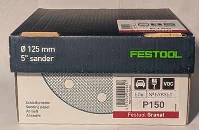 Festool  578350 Granat P150 5-Inch (125mm) Diameter Abrasive Sanding Discs 50pcs