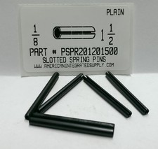 1/8X1-1/2 SLOTTED SPRING PINS STEEL PLAIN (50)