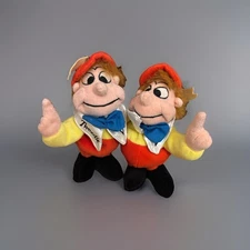 Tweedle Dee & Dum Bean Plush Disney Store Parks Alice in Wonderland soft Toy 
