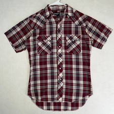 Vtg Wrangler Western Cowboy Cut Plaid Pearl Snap Shirt Men 15 X-long Tails