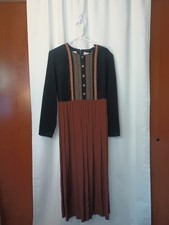 Karin Stevens Dark Cottagecore Maxi Dress 14 Corduroy Mixed Media Folk Prairie