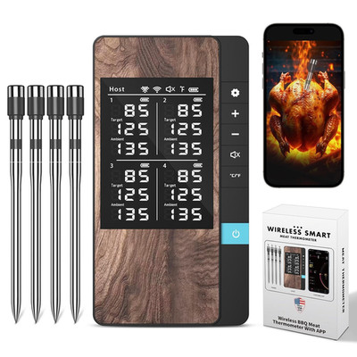 Wireless Meat Thermometer-Multi Sensors Digital Food Thermometer with Ultra-Thin