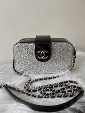 Chanel Evening On The Moon Silver Camera Case Crossbody Bag