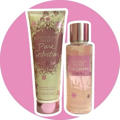 RARE Victoria's Secret PURE SEDUCTION FROSTED Body Mist & Lotion Set - NEW