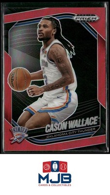 2024-25 Panini Prizm Black Cason Wallace Red #/299 #20 Oklahoma City Thunder