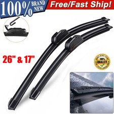 Pair Windshield Wiper Blades J-hook Quality 26 17 Inch Bracketless Frameless
