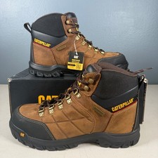 Caterpillar Threshold WP ST Mens Steel Toe Waterproof Work Boots P90935 Brown 10