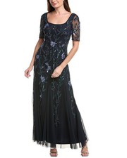 Adrianna Papell Beaded Mesh Gown Women's