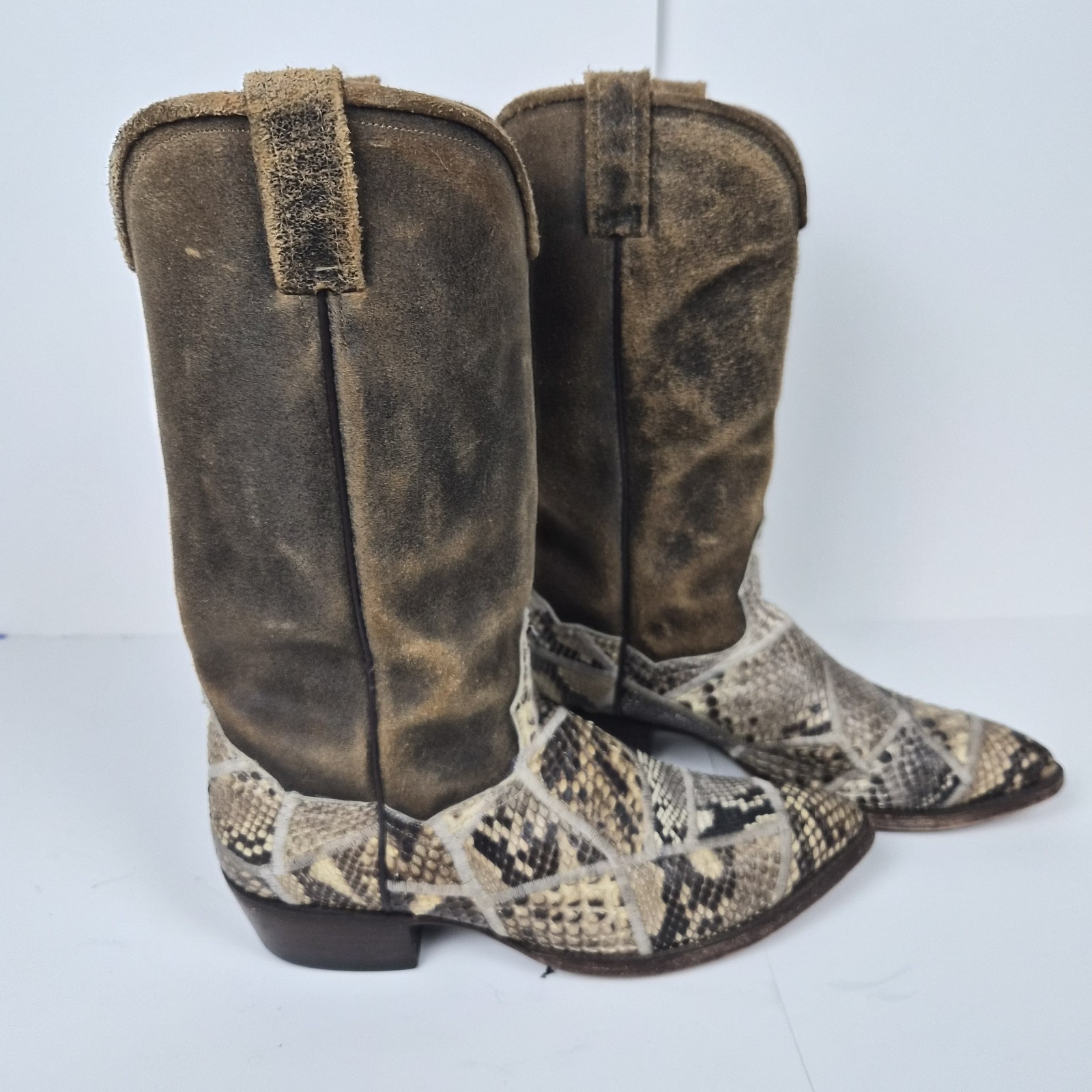 VTG Dan Post  Boots Mens 9.5D Python Snakeskin Su… - image 4