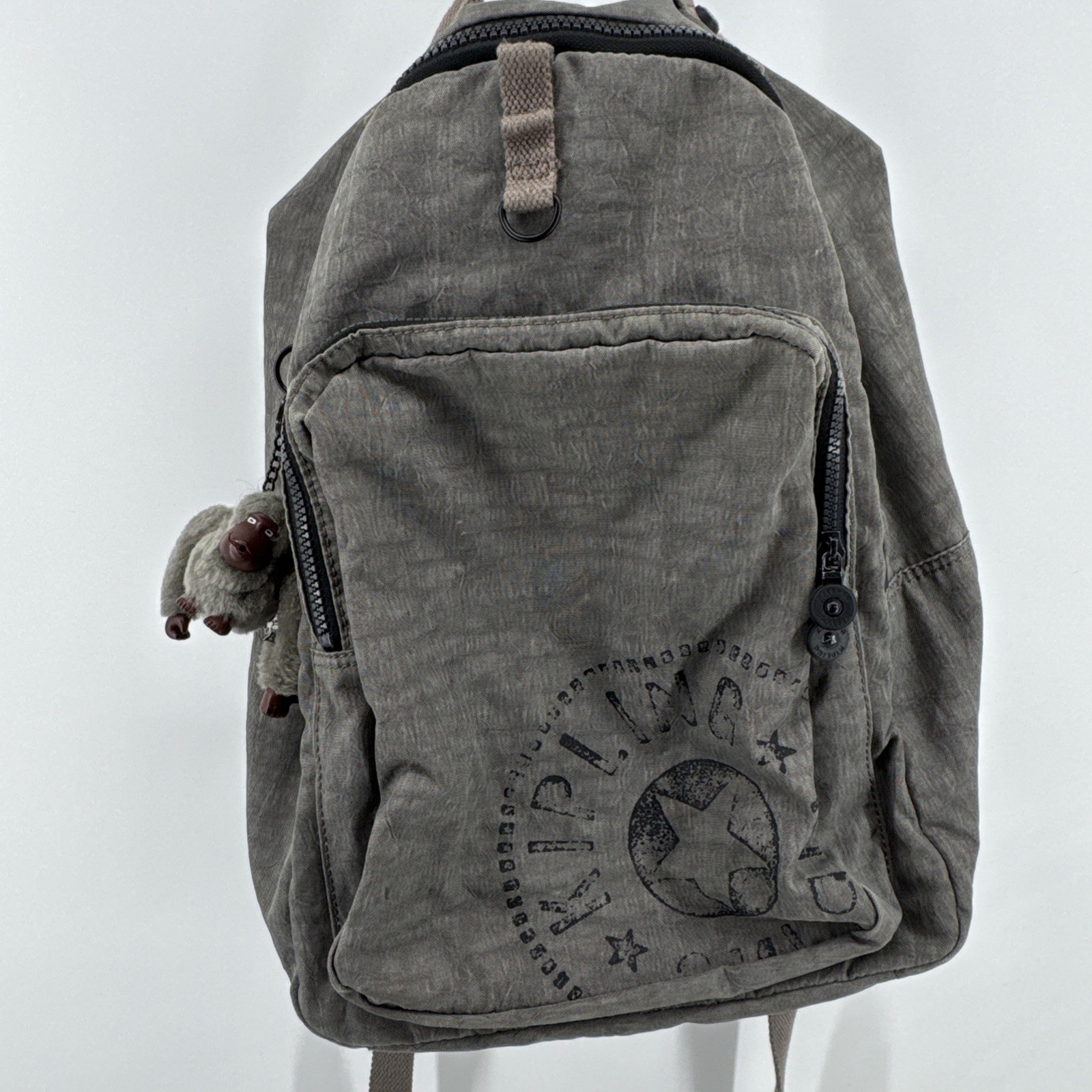 Kipling Firefly Up Gray Nylon Backpack Laptop Bag - image 2
