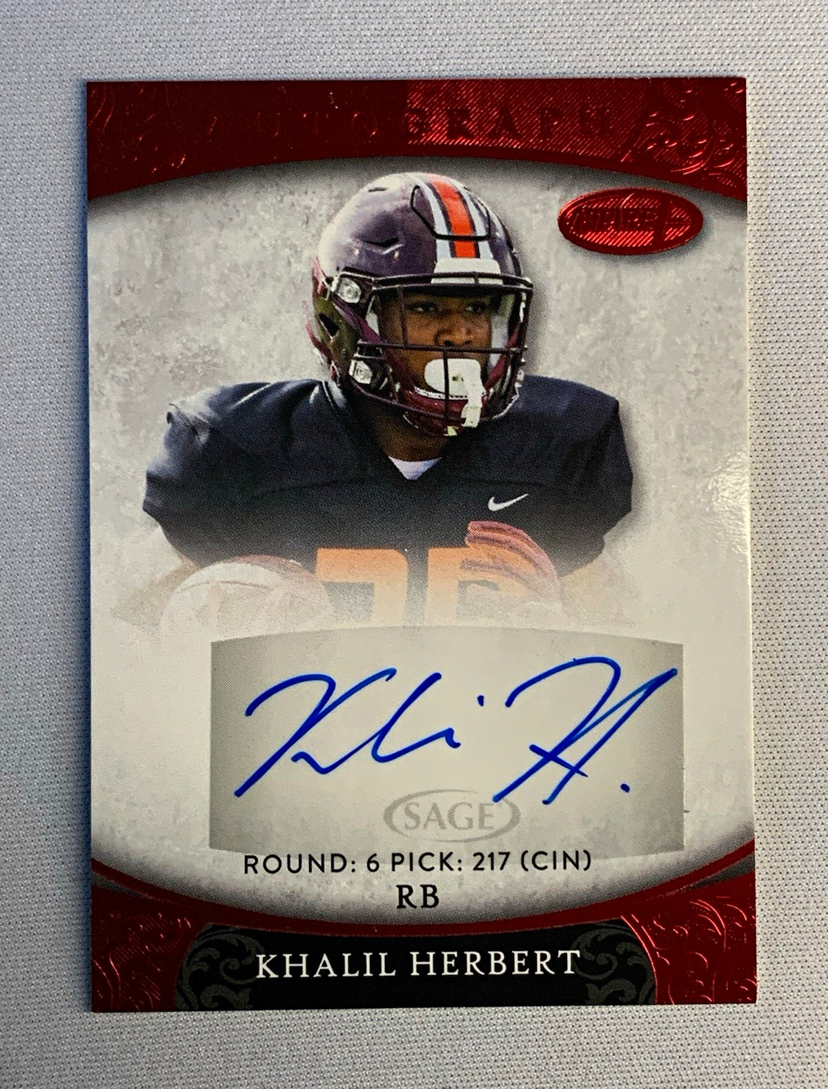 Khalil Herbert Sage Aspire Autograph #ASP50 Red
