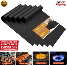Oven Liners for Bottom of Oven - Large Heavy Duty Mats, 17”X25” Non-Stick 5 PACK