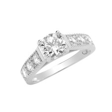 Beautiful 925 Sterling Silver Solitaire Ring with Cubic Zirconia/CZ 248607U