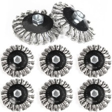 8 Pack 4 Inch Stainless Steel Wire Wheels for 4 1/2 Angle Grinder, Twist Knotted