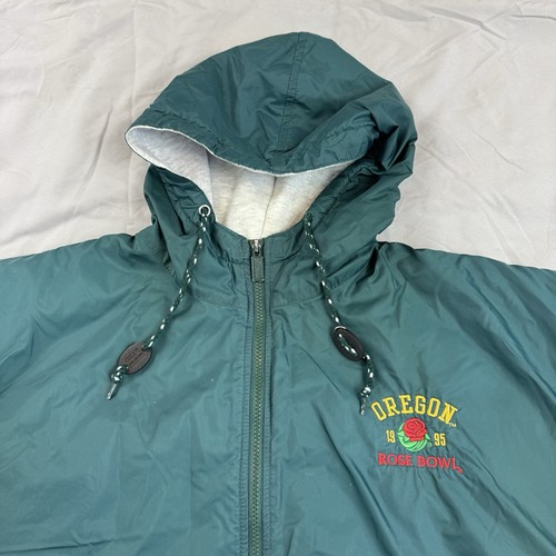 Vintage 90s University of Oregon Ducks Rose Bowl 1995 Full Zip Jacket Green Sz L - Picture 6 of 15
