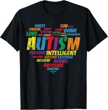 Autism Heart Love Brave Fun Support Autistic Kids Awareness T-Shirt