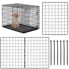 2PCS Dog Crate Divider Panel with Ties 13.7 x 17.7 Inch Adjustable Black