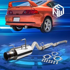 For 02-06 Acura Rsx Dc5 Type-s 4 Muffler Burnt Tip Ss Catback Exhaust System