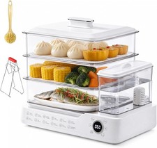 Electric Food Steamer 24L with Water Tank & Purification Filter