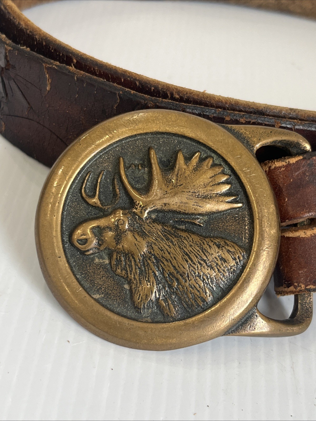 Vtg 1978 Tech Ether Guild Moose Solid Brass Buckl… - image 2