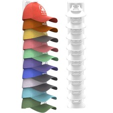 HeQe Wall Hat Organizer Rack - Holds 20 Baseball Caps - Strong Adhesive Display