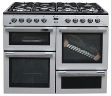 Flavel Range Cooker MLN10FRS Dual Fuel Freestanding 2 Oven 100cm Silver #1969